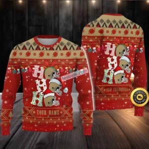 Personalized San Francisco 49Ers Mickey Mouse Ugly Christmas Sweater Red Cute