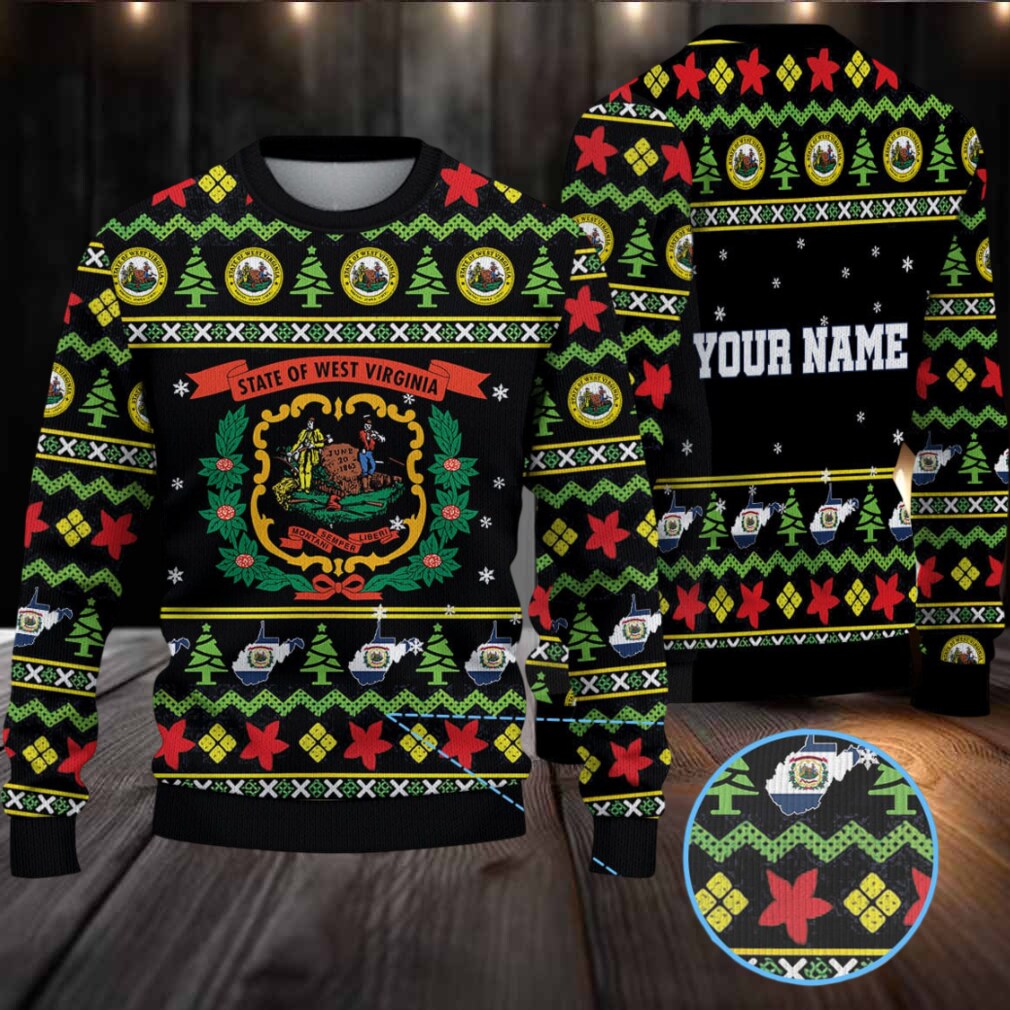 Personalized West Virginia Flag Christmas Knitted Sweater Personalized West Virginia Flag Christmas Knitted Sweater