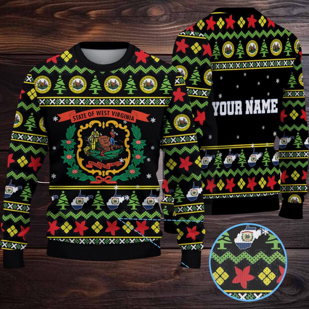 Personalized West Virginia Flag Christmas Knitted Sweater Personalized West Virginia Flag Christmas Knitted Sweater