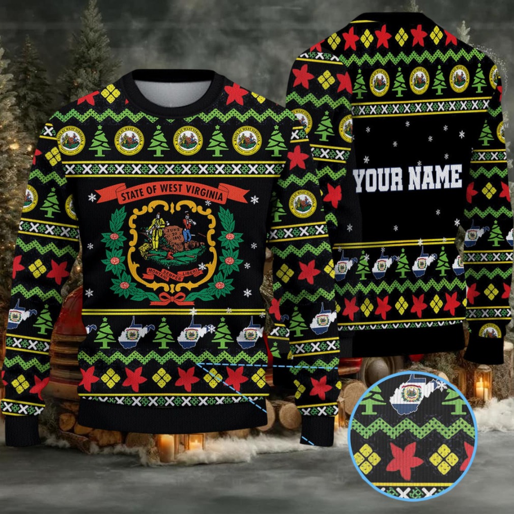 Personalized West Virginia Flag Christmas Knitted Sweater Personalized West Virginia Flag Christmas Knitted Sweater