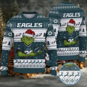 Philadelphia Eagles Grinch Ugly Christmas Sweater