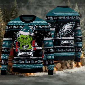 Philadelphia Eagles NFL Grinch Love Ugly Christmas Sweater