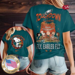 Philadelphia Eagles NFL Snoopy Peanuts Touchdown Season Happy Thanksgiving Shirt