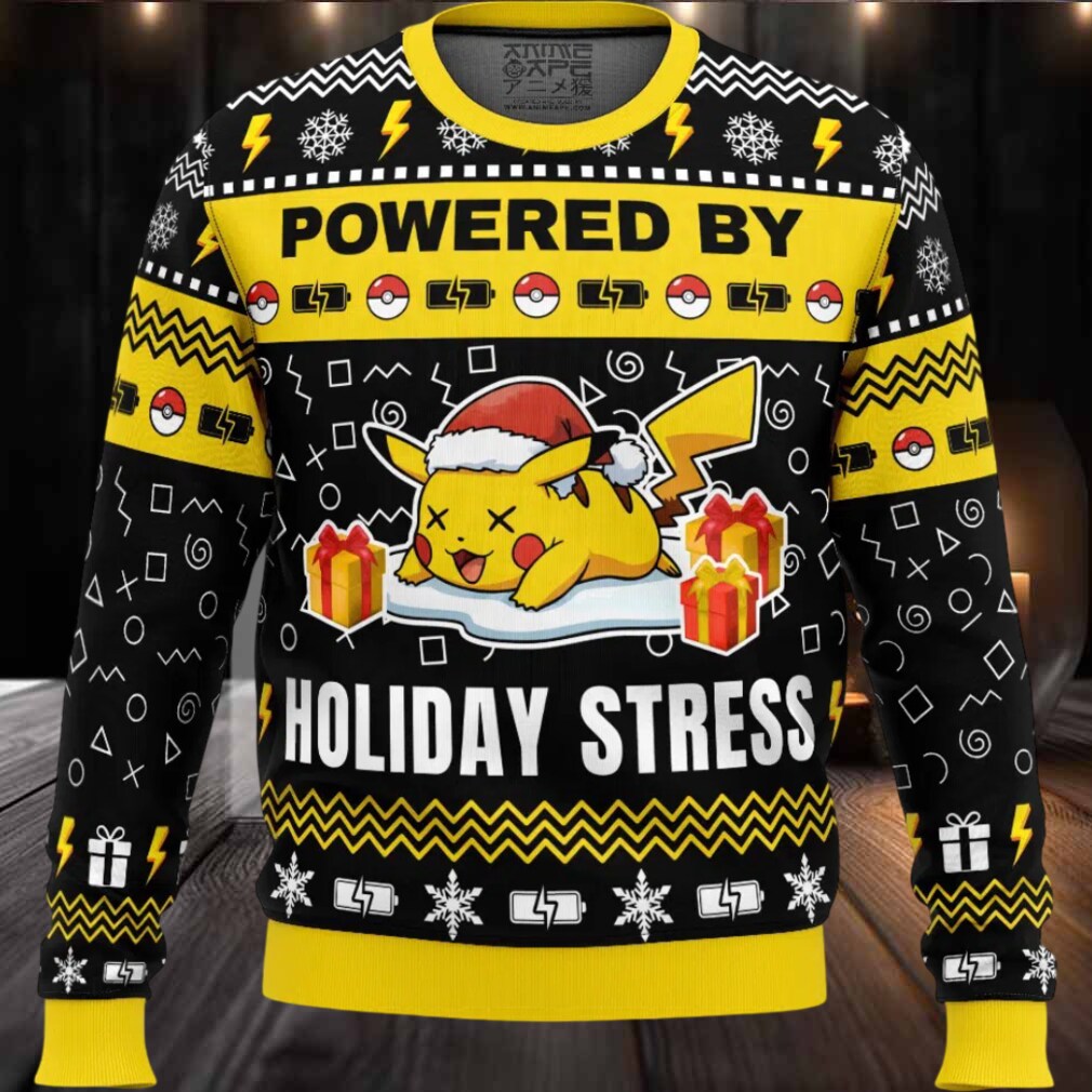 Pikachu Holiday Stress Pokemon Ugly Christmas Sweater Pikachu Holiday Stress Pokemon Ugly Christmas Sweater