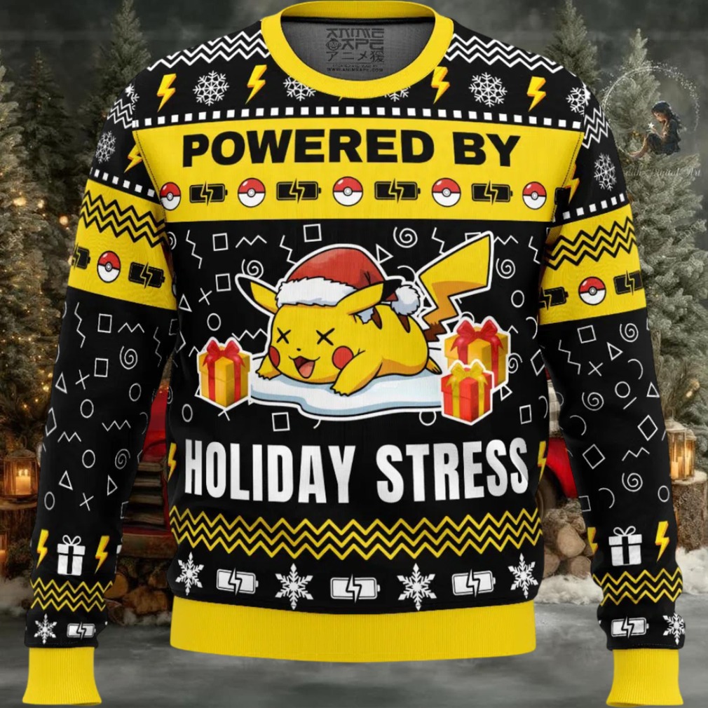 Pikachu Holiday Stress Pokemon Ugly Christmas Sweater Pikachu Holiday Stress Pokemon Ugly Christmas Sweater