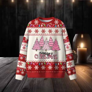 Pink Christmas Trees Ugly Sweater