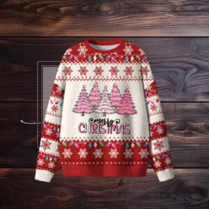 Pink Christmas Trees Ugly Sweater