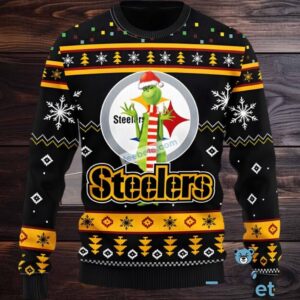 Pittsburgh Steelers The Grinch Ugly Christmas Sweater Black Yellow Cool Pittsburgh Steelers The Grinch Ugly Christmas Sweater Black Yellow Cool