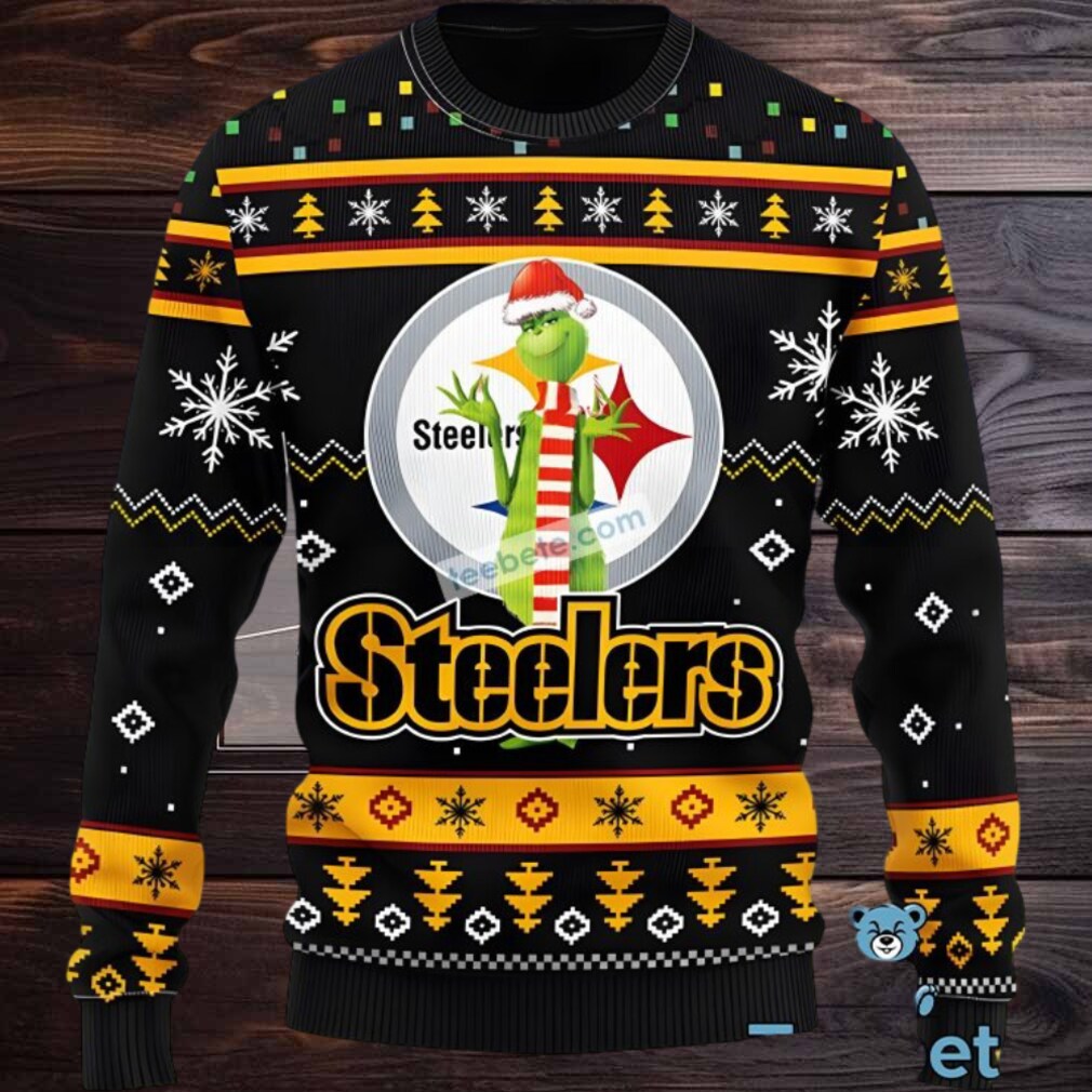 Pittsburgh Steelers The Grinch Ugly Christmas Sweater Black Yellow Cool Pittsburgh Steelers The Grinch Ugly Christmas Sweater Black Yellow Cool