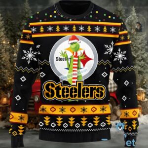 Pittsburgh Steelers The Grinch Ugly Christmas Sweater Black Yellow Cool