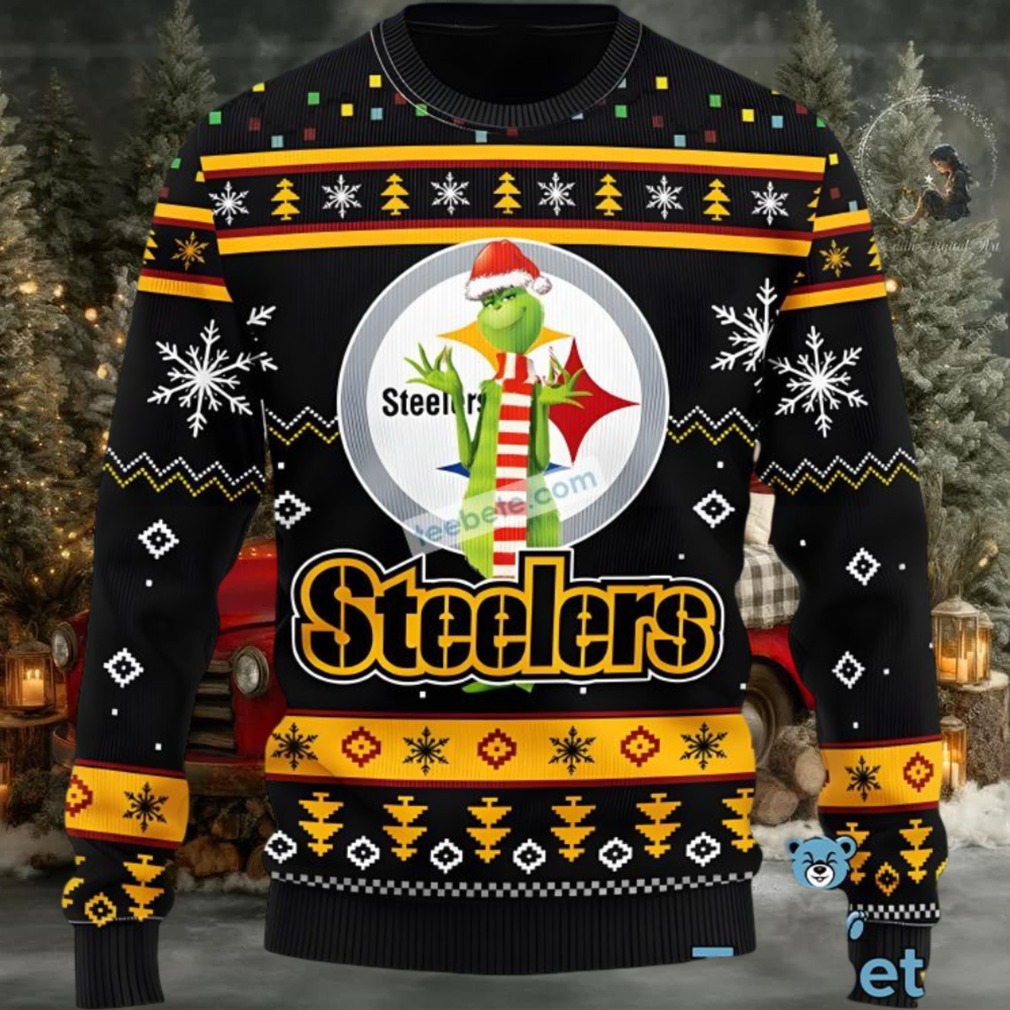 Pittsburgh Steelers The Grinch Ugly Christmas Sweater Black Yellow Cool Pittsburgh Steelers The Grinch Ugly Christmas Sweater Black Yellow Cool