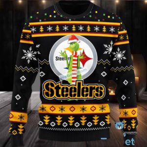 Pittsburgh Steelers The Grinch Ugly Christmas Sweater Black Yellow Cool