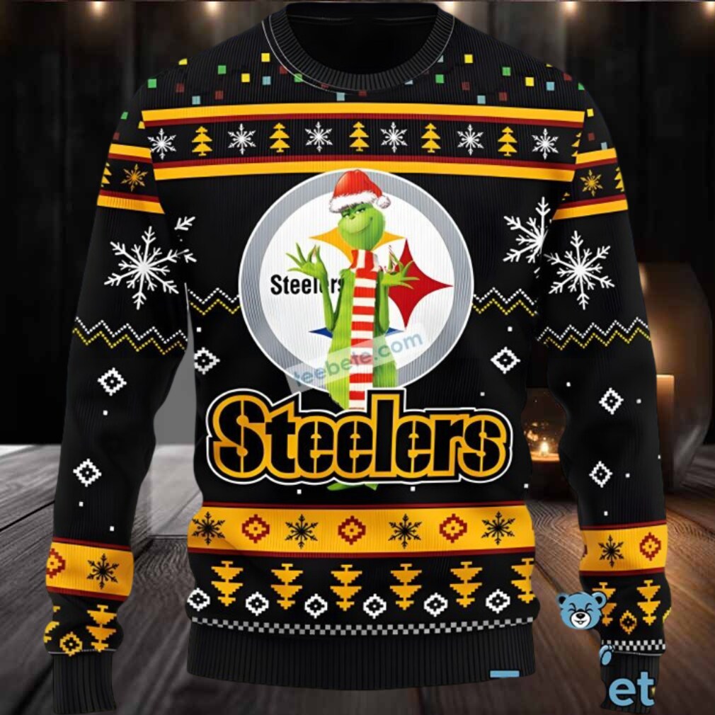 Pittsburgh Steelers The Grinch Ugly Christmas Sweater Black Yellow Cool Pittsburgh Steelers The Grinch Ugly Christmas Sweater Black Yellow Cool