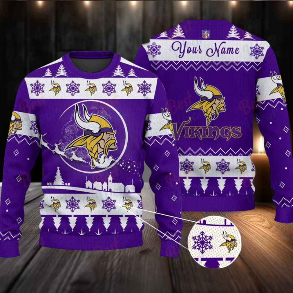 Purple Minnesota Vikings NFL Ugly Christmas Sweater Name Customized Purple Minnesota Vikings NFL Ugly Christmas Sweater Name Customized
