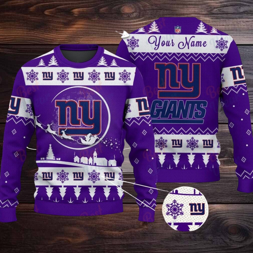 Purple New York Giants NFL Ugly Christmas Sweater Name Customized Purple New York Giants NFL Ugly Christmas Sweater Name Customized