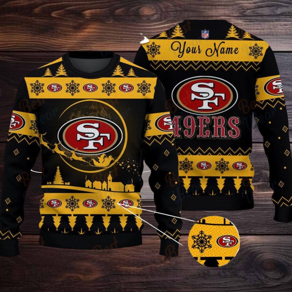 Purple San Francisco 49ers NFL Ugly Christmas Sweater Name Customized Purple San Francisco 49ers NFL Ugly Christmas Sweater Name Customized