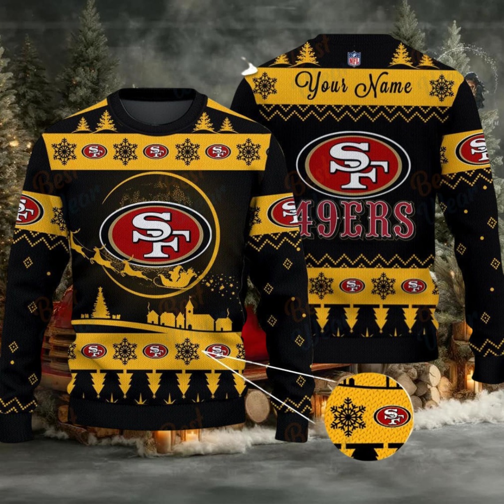 Purple San Francisco 49ers NFL Ugly Christmas Sweater Name Customized Purple San Francisco 49ers NFL Ugly Christmas Sweater Name Customized