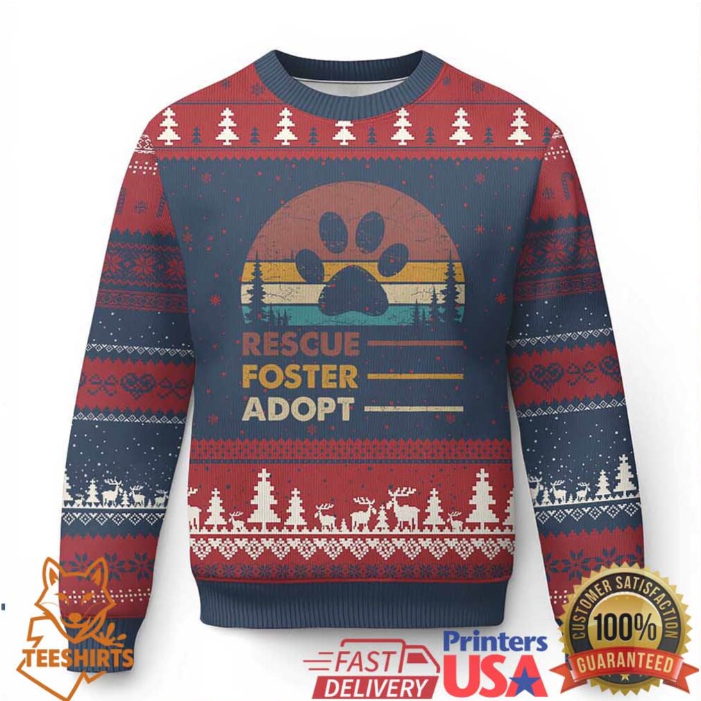 Rescue Dog Ugly Christmas Sweater Retro Adopt Rescue Foster Animal Shelter Volunteer Rescue Dog Ugly Christmas Sweater Retro Adopt Rescue Foster Animal Shelter Volunteer