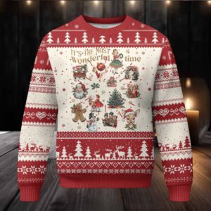 Retro Vintage Xmas Ugly Christmas Sweater It's The Most Wonderful Time Xmas