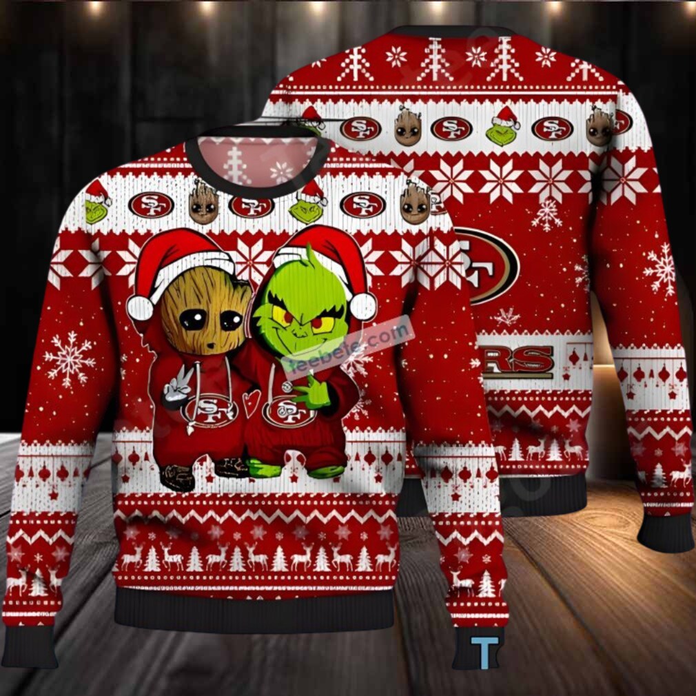 San Francisco 49Ers Baby Groot Grinch Xmas Ugly Christmas Sweater Red White Vacation San Francisco 49Ers Baby Groot Grinch Xmas Ugly Christmas Sweater Red White Vacation