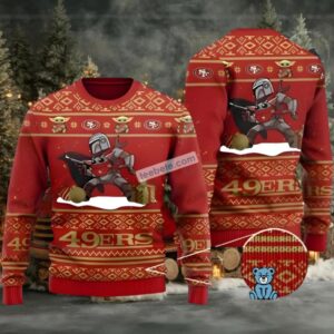 San Francisco 49Ers Boba Fett Baby Yoda Star Wars Ugly Sweater Red Funny
