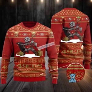 San Francisco 49Ers Boba Fett Baby Yoda Star Wars Ugly Sweater Red Funny