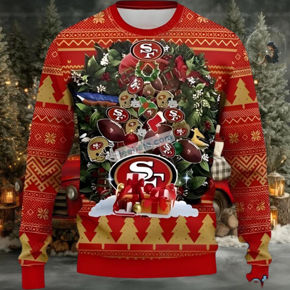San Francisco 49Ers Christmas Tree Ugly Christmas Sweater Big And Tall Red San Francisco 49Ers Christmas Tree Ugly Christmas Sweater Big And Tall Red