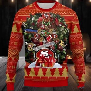 San Francisco 49Ers Christmas Tree Ugly Christmas Sweater Big And Tall Red