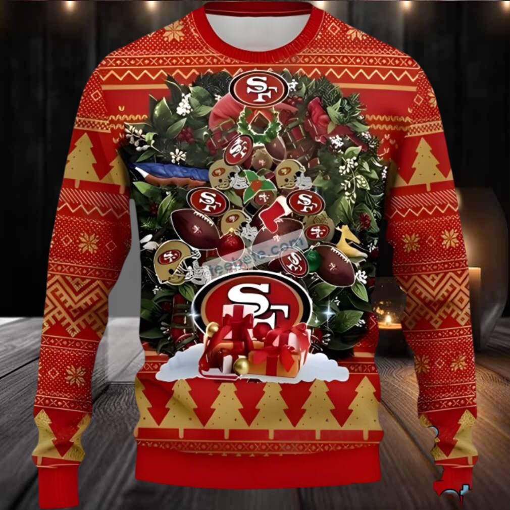 San Francisco 49Ers Christmas Tree Ugly Christmas Sweater Big And Tall Red San Francisco 49Ers Christmas Tree Ugly Christmas Sweater Big And Tall Red
