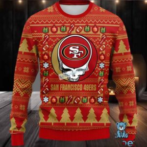 San Francisco 49Ers Grateful Dead Ugly Holiday Sweater Red