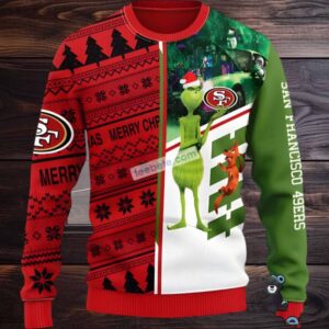 San Francisco 49Ers Grinch Scoobydoo Funny Ugly Sweater Green Red San Francisco 49Ers Grinch Scoobydoo Funny Ugly Sweater Green Red