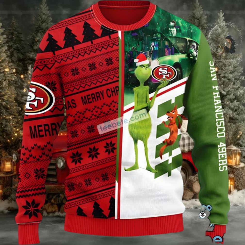 San Francisco 49Ers Grinch Scoobydoo Funny Ugly Sweater Green Red San Francisco 49Ers Grinch Scoobydoo Funny Ugly Sweater Green Red