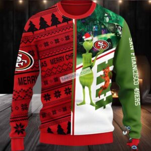 San Francisco 49Ers Grinch Scoobydoo Funny Ugly Sweater Green Red