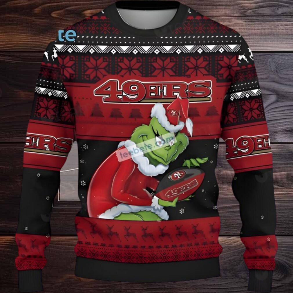 San Francisco 49Ers Grinch Ugly Christmas Sweaters Best Red Black San Francisco 49Ers Grinch Ugly Christmas Sweaters Best Red Black