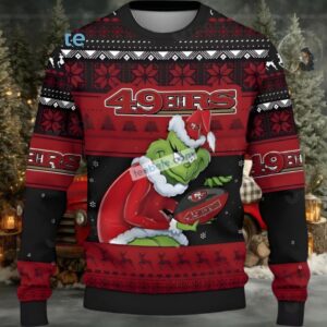 San Francisco 49Ers Grinch Ugly Christmas Sweaters Best Red Black