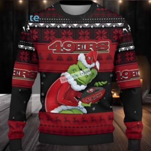 San Francisco 49Ers Grinch Ugly Christmas Sweaters Best Red Black