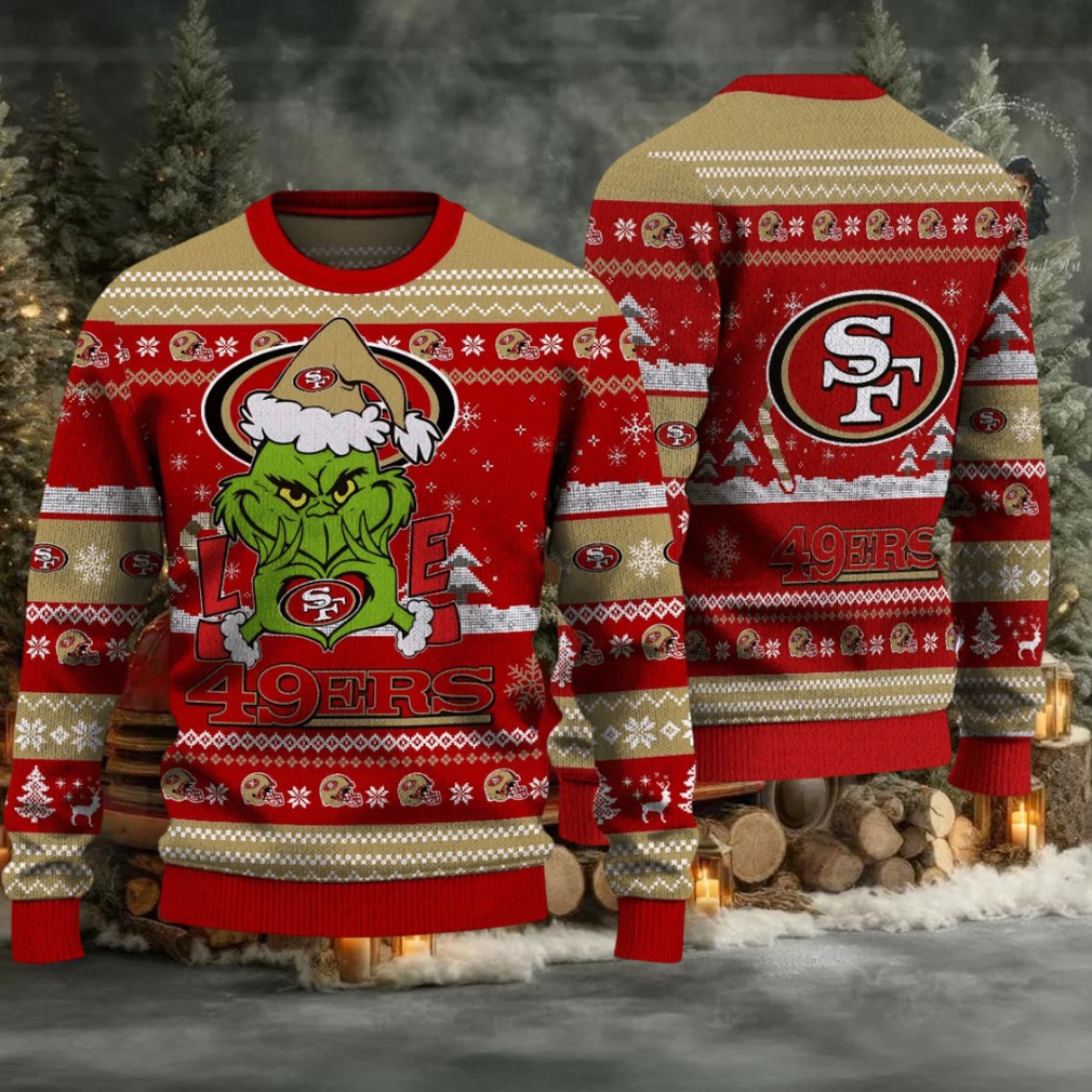 San Francisco 49ers NFL Grinch Love Ugly Christmas Sweater (1) San Francisco 49ers NFL Grinch Love Ugly Christmas Sweater (1)