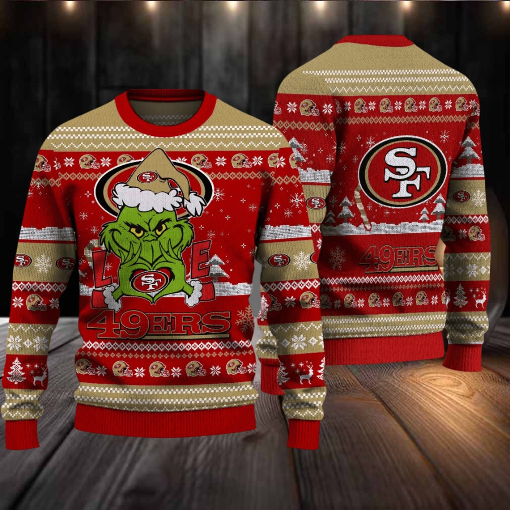 San Francisco 49ers NFL Grinch Love Ugly Christmas Sweater (1) San Francisco 49ers NFL Grinch Love Ugly Christmas Sweater (1)