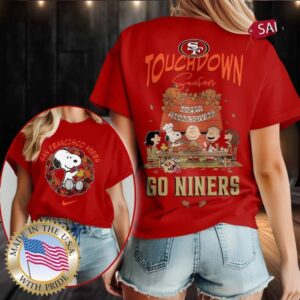 San Francisco 49ers NFL Snoopy Peanuts Touchdown Season Happy Thanksgiving Shirt