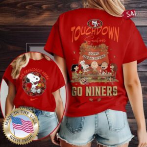 San Francisco 49ers NFL Snoopy Peanuts Touchdown Season Happy Thanksgiving Shirt