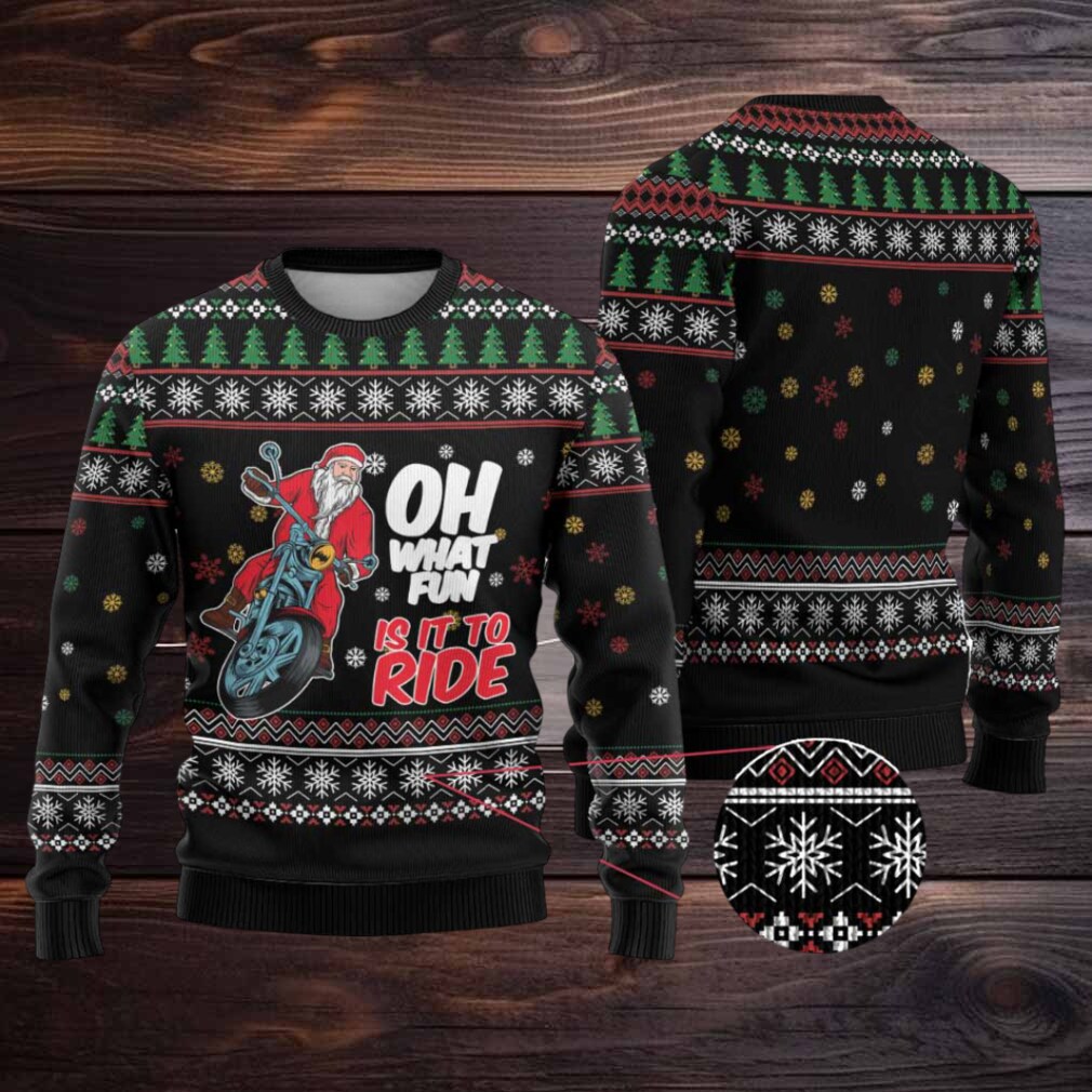 Santa And Motor Ugly Christmas Sweater Santa Claus And Joy On A Motorcycle Santa And Motor Ugly Christmas Sweater Santa Claus And Joy On A Motorcycle