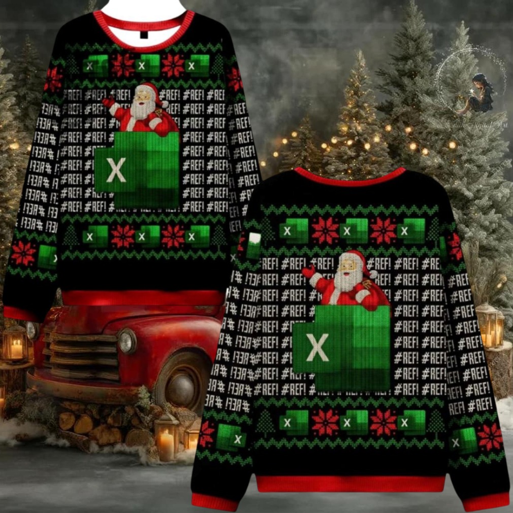 Santa With Excel Ugly Christmas Sweater Men Women For Sale Santa With Excel Ugly Christmas Sweater Men Women For Sale