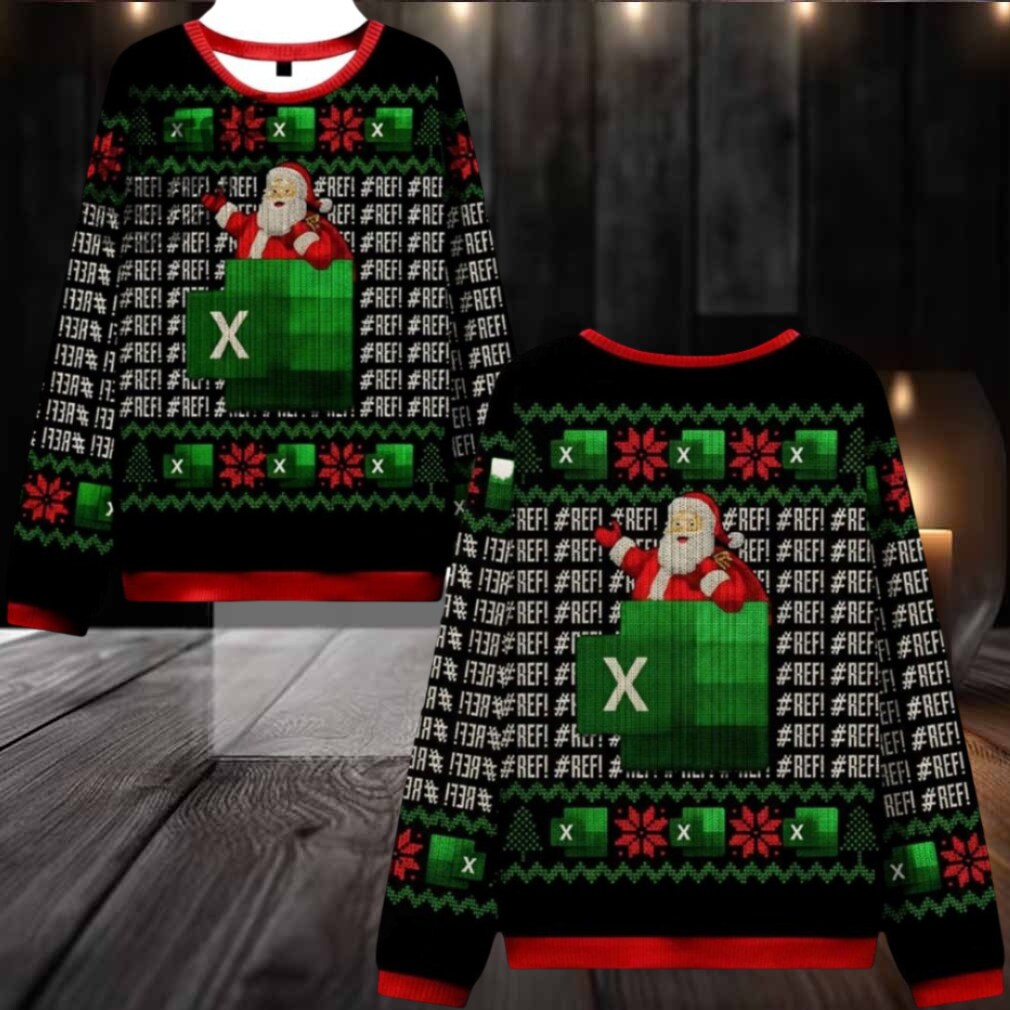 Santa With Excel Ugly Christmas Sweater Men Women For Sale Santa With Excel Ugly Christmas Sweater Men Women For Sale