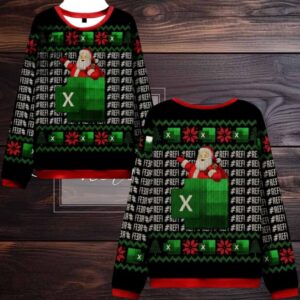Santa With Excel Ugly Christmas Sweater Men Women For Sale
