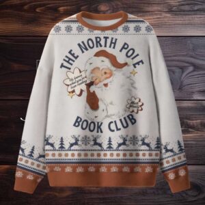 Santas The North Pole Book Club Ugly Christmas Sweater