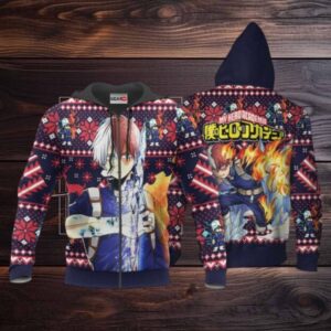 Shoto Todoroki Ugly Christmas Sweater Anime My Hero Academia Manga 2k48 Fan Gift Stylist Unisex Cartoon 3d Hoodie