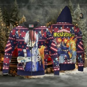 Shoto Todoroki Ugly Christmas Sweater Anime My Hero Academia Manga 2k48 Fan Gift Stylist Unisex Cartoon 3d Hoodie