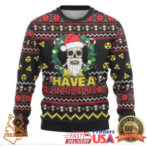 Skull Have A Rad Christmas Ugly Christmas Sweater Xmas Holiday Patterns