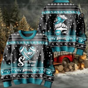 Smart Woman Loves Her Eagles Ugly Christmas Sweater Men Women For Sale