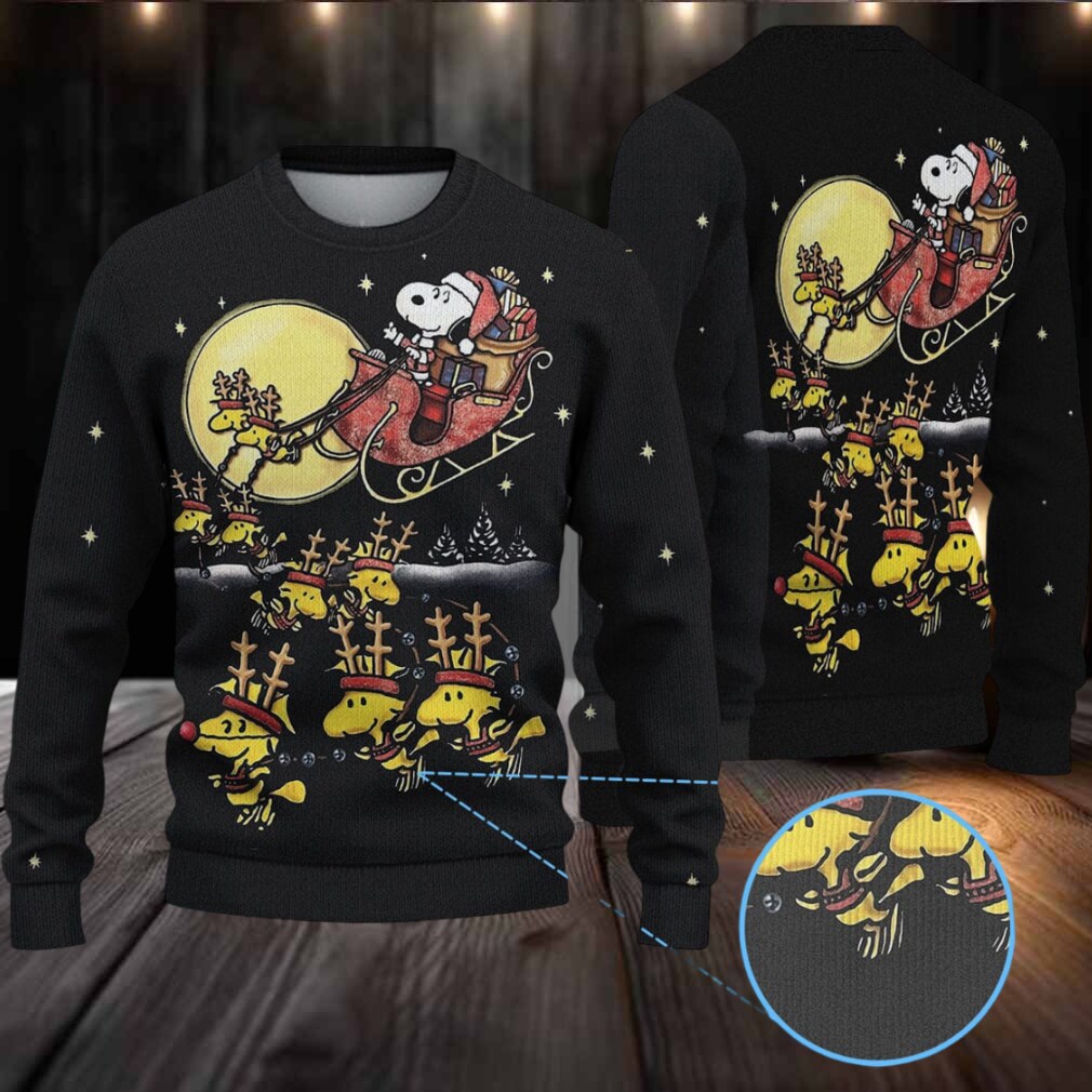 Snoopy And Woodstock Reindeer Christmas Knitted Sweater Snoopy And Woodstock Reindeer Christmas Knitted Sweater